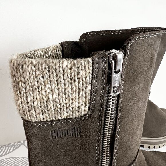 Cougar Neptune Boots Suede PrimaLoft Waterproof Stone Brown Zip Up Women’s 6 - Picture 5 of 10